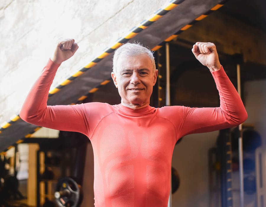 Man celebrating after workout